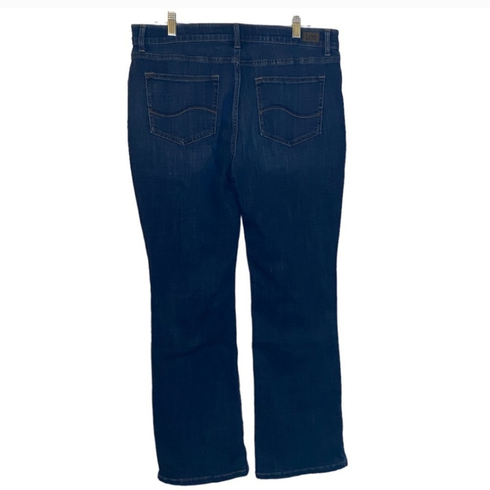 Lee Regular Fit Mid Rise Bootcut womens jeans dark wash flex motion womens 16P - Picture 4 of 4